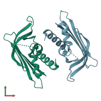 PDB entry 3ggn coloured by chain, front view.