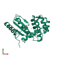 PDB entry 3gh9 coloured by chain, front view.