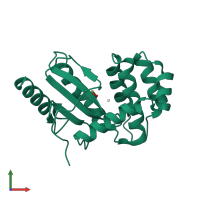 PDB entry 3gha coloured by chain, front view.