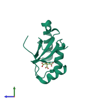 PDB entry 3ghf coloured by chain, side view.