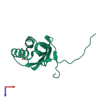 PDB entry 3ghf coloured by chain, top view.
