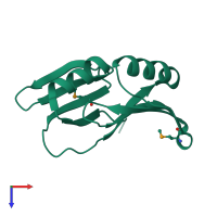 PDB entry 3ghj coloured by chain, top view.