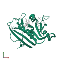 Dihydrofolate reductase in PDB entry 3gi2, assembly 1, front view.