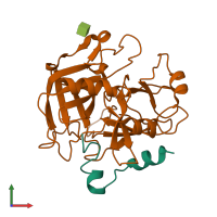 Hetero dimeric assembly 1 of PDB entry 3gic coloured by chemically distinct molecules, front view.