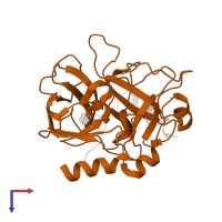 Thrombin heavy chain in PDB entry 3gic, assembly 1, top view.