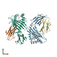 PDB entry 3giv coloured by chain, front view.