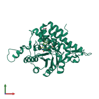 PDB entry 3giy coloured by chain, front view.