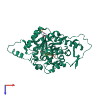 PDB entry 3giy coloured by chain, top view.