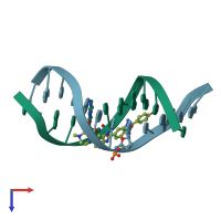 PDB entry 3gjj coloured by chain, top view.