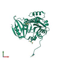 PDB entry 3gjy coloured by chain, front view.