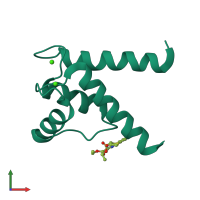 PDB entry 3gk4 coloured by chain, front view.