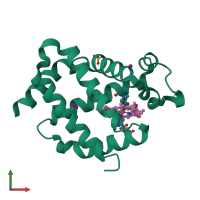 PDB entry 3gk9 coloured by chain, front view.