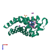 PDB entry 3gk9 coloured by chain, top view.