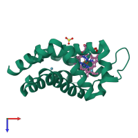 PDB entry 3gkt coloured by chain, top view.