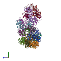 PDB entry 3glh coloured by chain, side view.