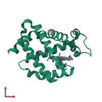 PDB entry 3gln coloured by chain, front view.