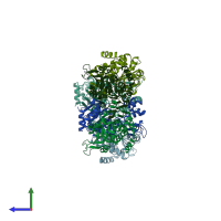 PDB entry 3gls coloured by chain, side view.