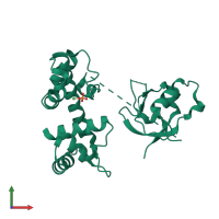 PDB entry 3glx coloured by chain, front view.