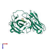 PDB entry 3gm0 coloured by chain, top view.
