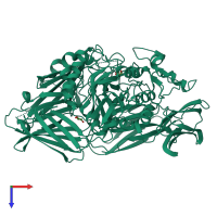 PDB entry 3gm8 coloured by chain, top view.