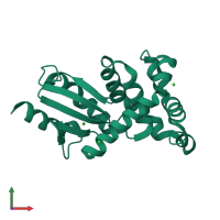 PDB entry 3gmf coloured by chain, front view.