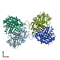 PDB entry 3gn6 coloured by chain, front view.