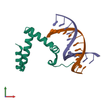 PDB entry 3gna coloured by chain, front view.