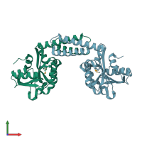 PDB entry 3gnl coloured by chain, front view.