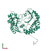 PDB entry 3go9 coloured by chain, front view.