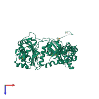 PDB entry 3go9 coloured by chain, top view.