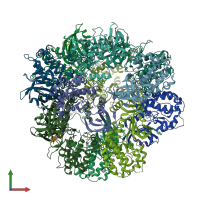 PDB 3gok coloured by chain and viewed from the front.