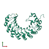 PDB entry 3goz coloured by chain, front view.
