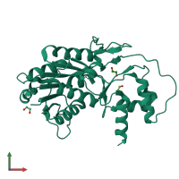 PDB entry 3gpi coloured by chain, front view.
