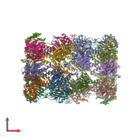 PDB entry 3gpj coloured by chain, front view.