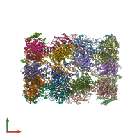 PDB entry 3gpt coloured by chain, front view.