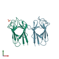 PDB entry 3gqs coloured by chain, front view.