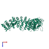 PDB entry 3grl coloured by chain, top view.