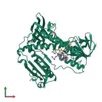 PDB entry 3grt coloured by chain, front view.