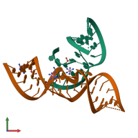 PDB entry 3gs5 coloured by chain, front view.