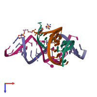 PDB entry 3gs8 coloured by chain, top view.
