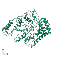 PDB entry 3gse coloured by chain, front view.