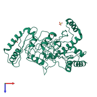PDB entry 3gse coloured by chain, top view.
