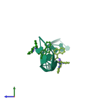 PDB entry 3gsj coloured by chain, side view.