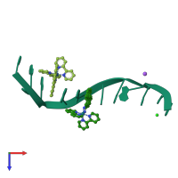 PDB entry 3gsj coloured by chain, top view.