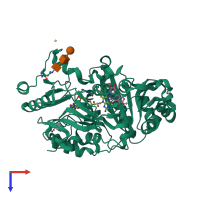 PDB entry 3gsy coloured by chain, top view.
