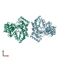 PDB entry 3gsz coloured by chain, front view.