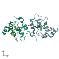 PDB entry 3gta coloured by chain, front view.