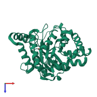 PDB entry 3gth coloured by chain, top view.