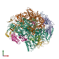 PDB entry 3gtm coloured by chain, front view.