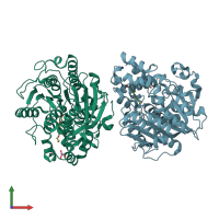 PDB entry 3guu coloured by chain, front view.